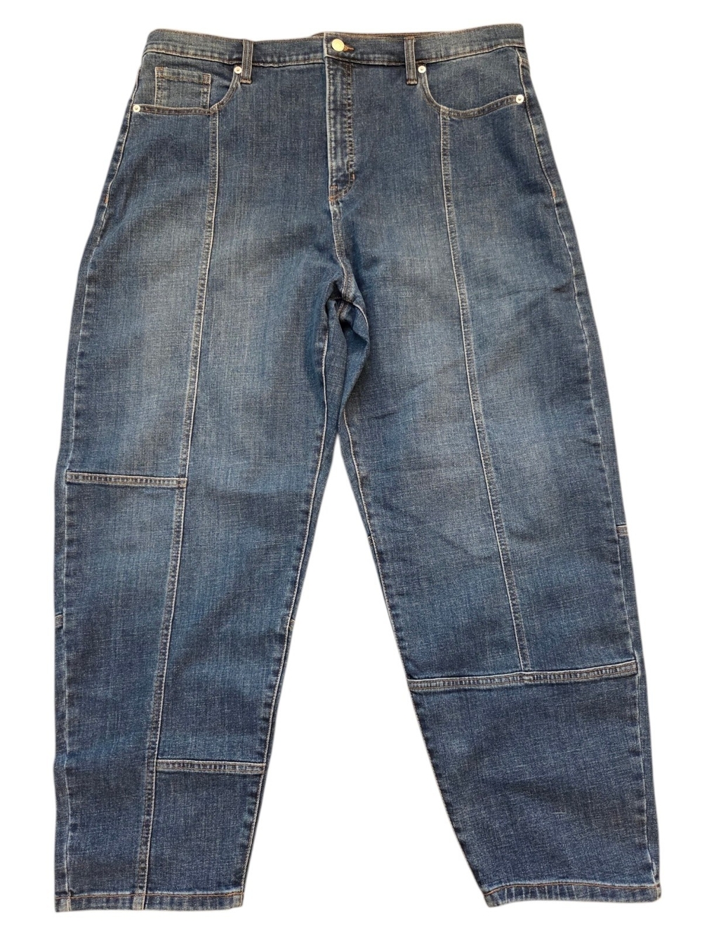 NWT Banana Republic Women's Dark Wash High-Rise Utility Barrel Jeans -Sz 18 Tall
